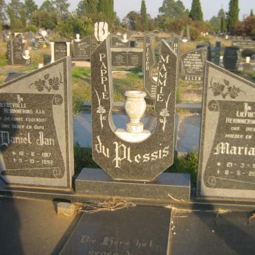 PLESSIS Daniel Jan, du 1917-1992 &amp; Maria G. 1918-2002
