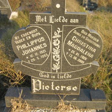 PIETERSE Phillippus Johannes 1929-1993 &amp; Christina Magdalena 1926-2009
