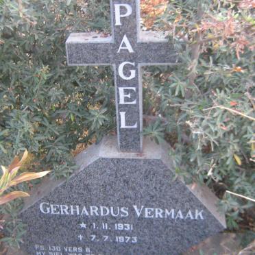 PAGEL Gerhardus Vermaak 1931-1973