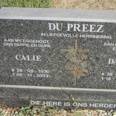 PREEZ Calie, du 1916-2003 &amp; Dawie 1919-2008