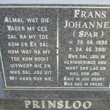 PRINSLOO Frans Johannes 1933-2001