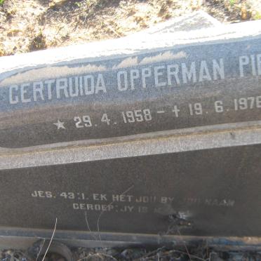 PIETERSE Gertruida, OPPERMAN 1958-1976