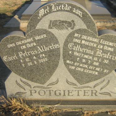 POTGIETER Carel Petrus Albertus 1924-2005 &amp; Catherina Beatrix HATTINGH 1932-1988