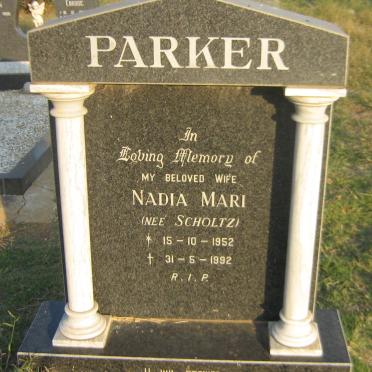 PARKER Nadia Mari nee SCHOLTZ 1952-1992
