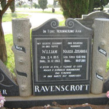 RAVENSCROFT William 1915-1963 &amp; Maria Johanna KOEN 1918-2001