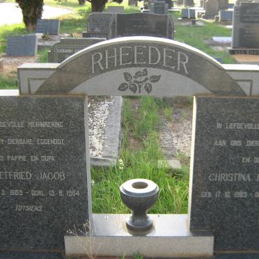 RHEEDER Gottfried Jacob 1883-1964 &amp; Christina Hendrina 1889-1973