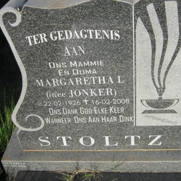 STOLTZ Margaretha L. nee JONKER 1926-2008