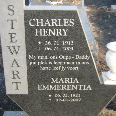 STEWART Charles Henry 1912-2003 &amp; Maria Emmerentia 1921-2007