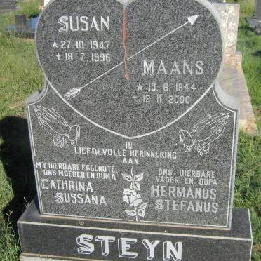 STEYN Hermanus Stefanus 1944-2000 &amp; Cathrina Susanna 1947-1996