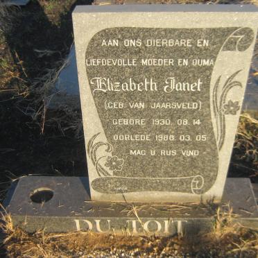 TOIT Elizabeth Janet, du nee VAN JAARSVELD 1930-1988