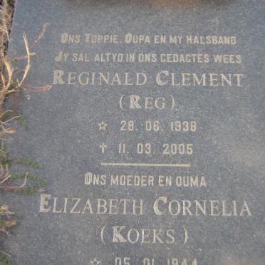 TURNER Reginald Clement 1938-2005 &amp; Elizabeth Cornelia 1944-
