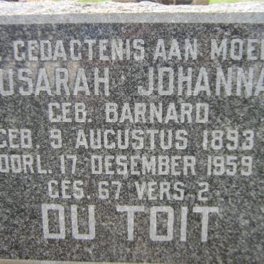 TOIT Susarah Johanna, du nee BARNARD 1893-1959