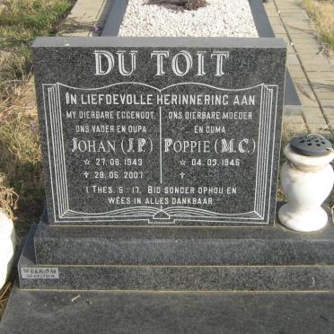 TOIT J.P., du 1943-2007 &amp; M.C. 1946-