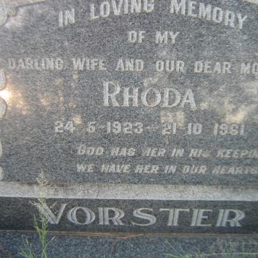 VORSTER Rhoda 1923-1961