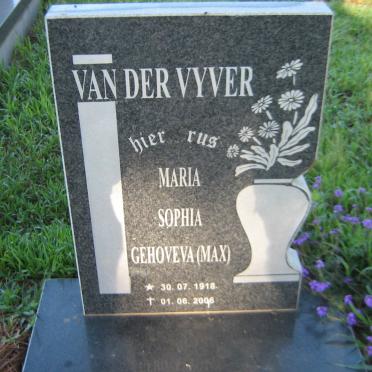 VYVER Maria Sophia Gehoveva, van der 1918-2006