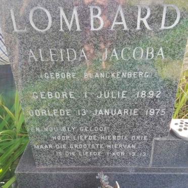 LOMBARD Aleida Jacoba nee BLANCKENBERG 1892-1975