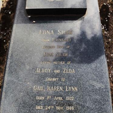 SHAW Edna nee PRINGLE 1902-1986