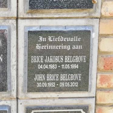 BELGROVE John Brice 1952-2012 :: BELGROVE Brice Jakobus 1983-1994