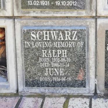 SCHWARZ Ralph 1932-2006 &amp; June 1934-