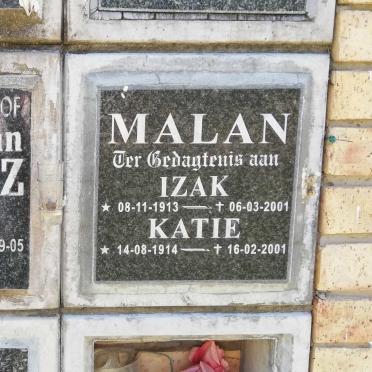 MALAN Izak 1913-2001 &amp; Katie 1914-2001