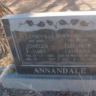ANNANDALE Charles James 1889-1958 &amp; Elizabeth Catherina DU PREEZ 1898-1973