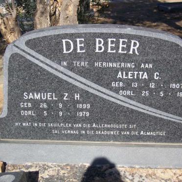 BEER Samuel Z.H., de 1899 -1979 &amp; Aletta C. 1907-1994