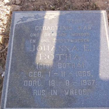 BOTHA Johanna E. nee BOTHA 1885-1957