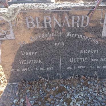 BERNARD Hendrik 1865-1952 &amp; Bettie NEL 1876-1925