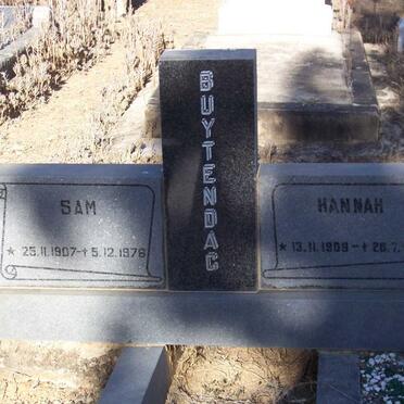 BUYTENDAG Sam 1907-1976 &amp; Hannah 1909-1971