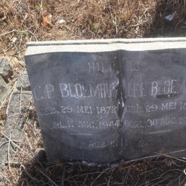 BLOEMHOF G.P. 1872-1944 &amp; J.F.F. 1872-1953