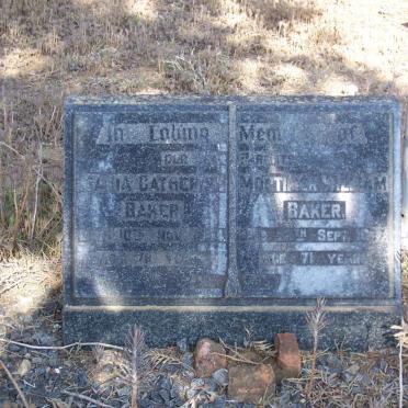 BAKER Mortimer William -1937  &amp; Maria Catherine -1944