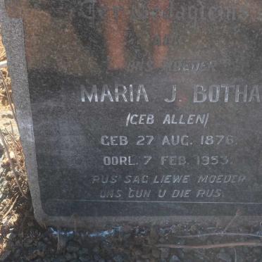 BOTHA Maria J. nee ALLEN 1876-1953