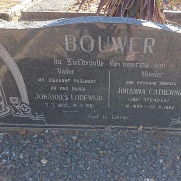 BOUWER Johannes Lodewijk 1892-1961 &amp; Johanna Catherine STRAUSS 1898-1962