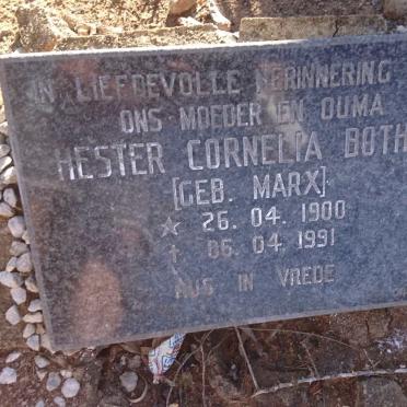BOTHA Hester Cornelia nee MARX 1900-1991