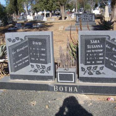 BOTHA David 1904-1985 &amp; Sara Susanna VAN HUYSSTEEN 1902-1986