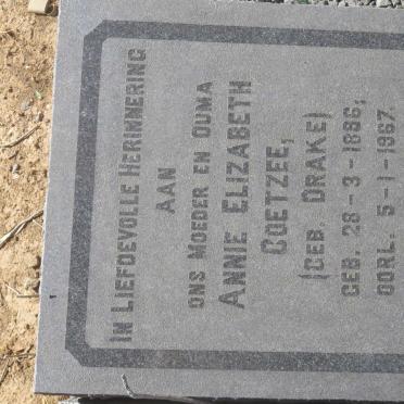 COETZEE Jasper Alwyn Francois 1889-1954 &amp; Annie Elizabeth DRAKE 1896-1967