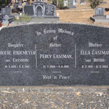 EASTMAN Percy 1888-1961 &amp; Ella BOTHA 1891-1962 :: RADEMEYER Phoebe nee EASTMAN 1919-1961