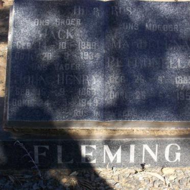 FLEMING John Henry 1863-1949 &amp; Magdalena Petronella 1865-1951 :: FLEMING Jack 1899-1934