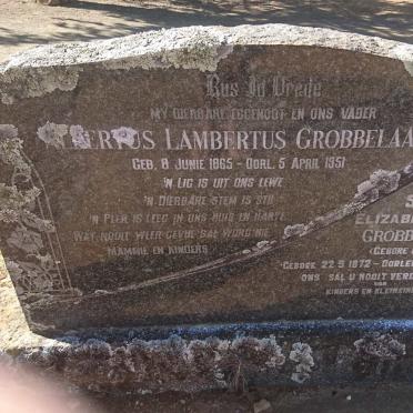 GROBBELAAR Albertus Lambertus 1865-1951 &amp; Susanna Elizabeth Maryna MALAN 1872-1957