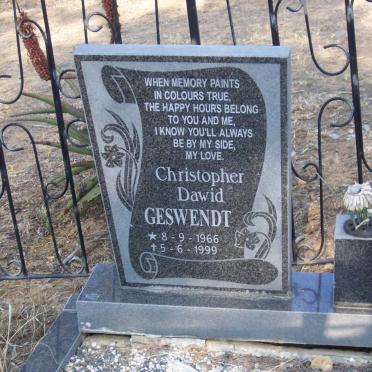 GESWENDT Christopher Dawid 1966-1999