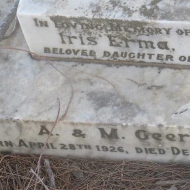 GEER Iris Erma 1926-1926
