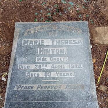 HINTON Francis -1923 &amp; Marie Theresa BROLI -1924