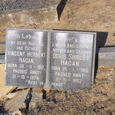 HAGAN Vincent Herbert 1912-1976 &amp; Doris Shirley 1913-1983