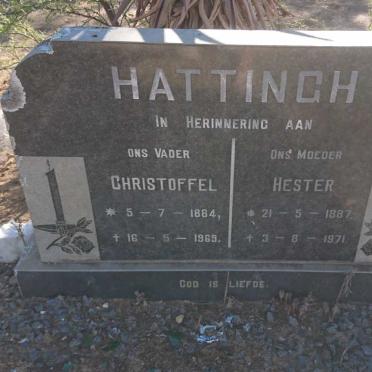 HATTINGH Christoffel 1884-1969 &amp; Hester 1887-1971