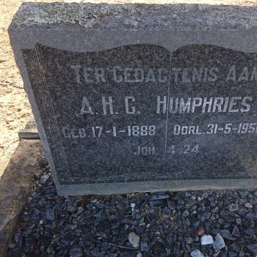HUMPHRIES A.H.G. 1888-1950