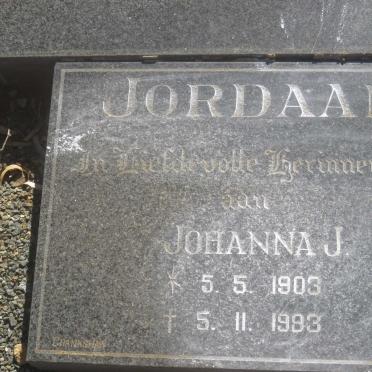 JORDAAN Johanna J. 1903-1983