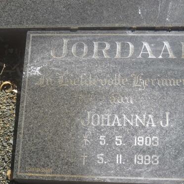 JORDAAN Johanna J. 1903-1983