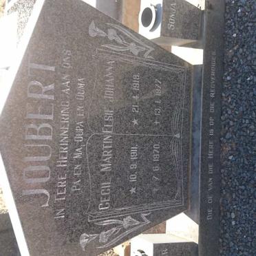 JOUBERT Cecil Martin 1911-1970 &amp; Elsie Johanna 1918-1977