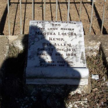KEMP Martha Louisa nee ALLEN 1871-1934