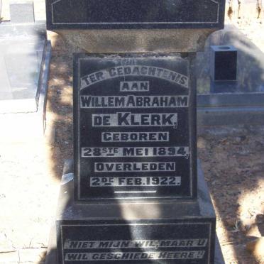 KLERK Willem Abraham, de 1894-1922